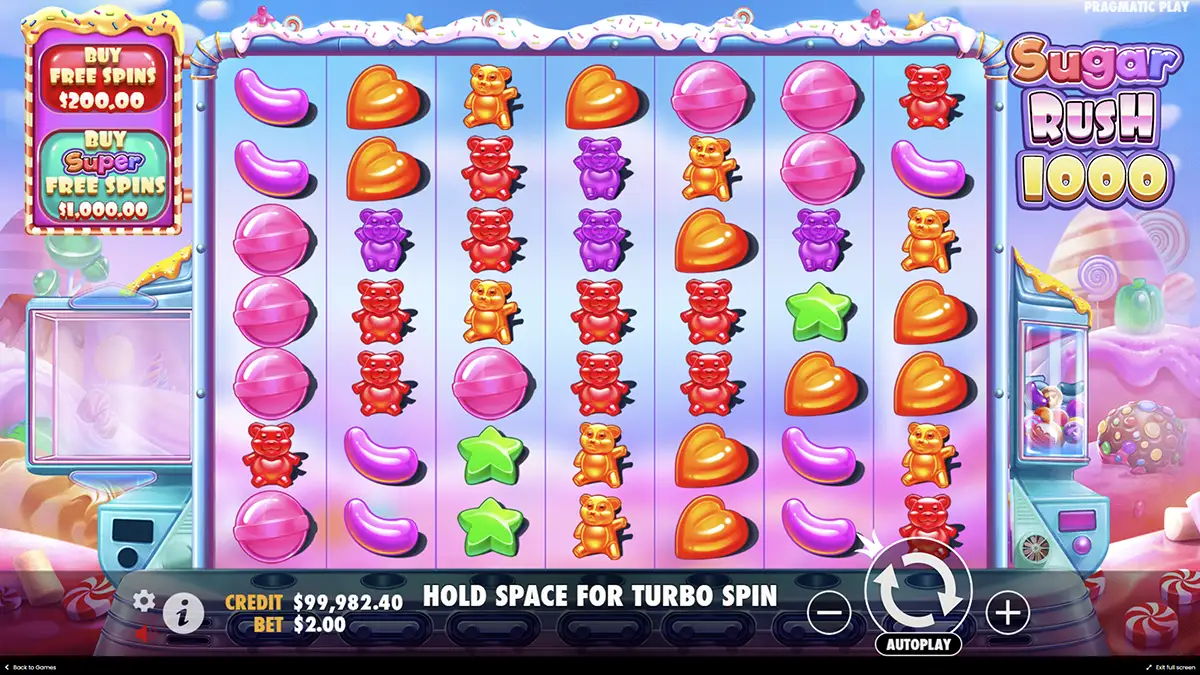 Instructions on how to play Sugar Rush 1000